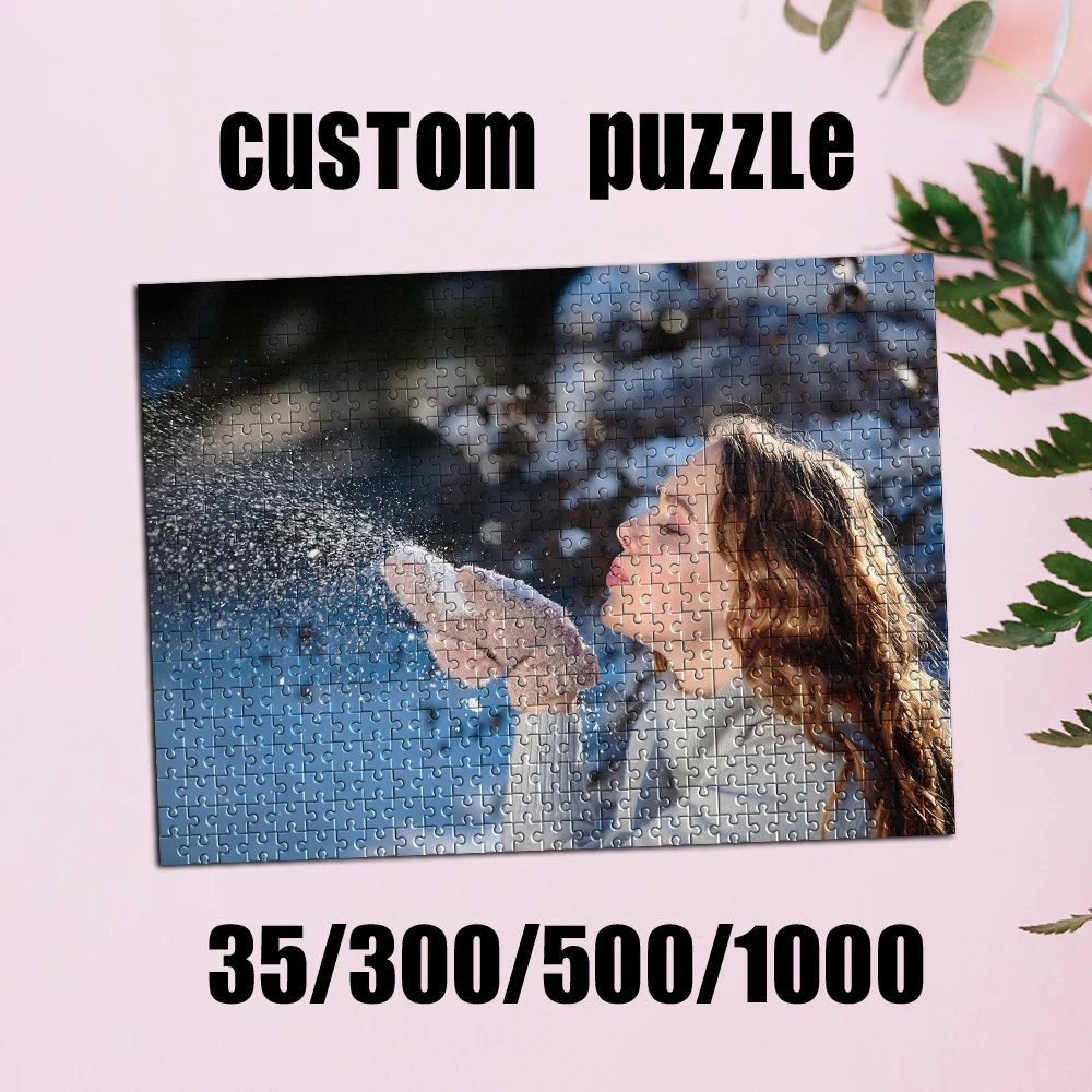 35/300/500/1000pcs Personalized Custom Photo Puzzle Photo Customize Jigsaw Puzzle for Couples Family Christmas