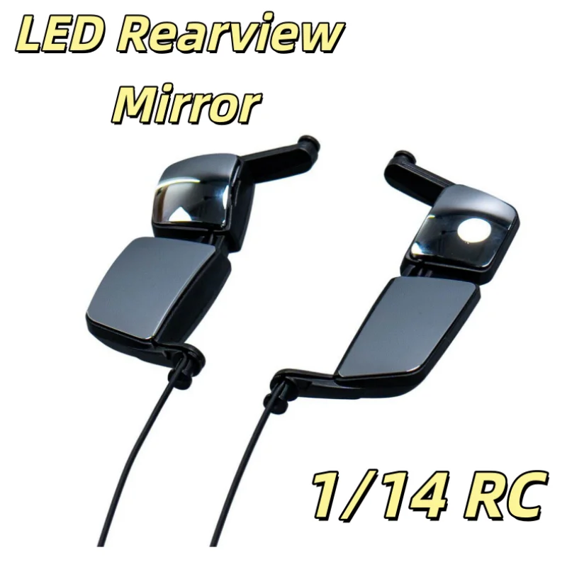 For 1/14 Tamiya RC Truck For SCANIA 770S 56368 Model Car LED Rearview Mirror DIY Parts