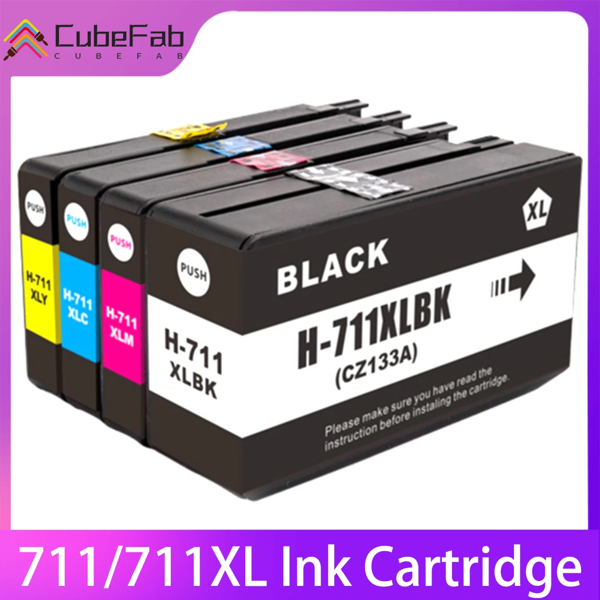 خرطوشة حبر 711 711XL لخرطوشة بديلة HP 711 HP711 متوافقة مع طابعة HP DesignJet T120 T125 T130 T520 T525 T530