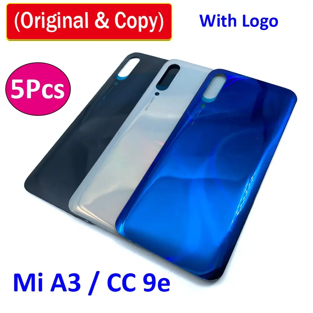 

5Pcs, 100% NEW Original Glass Back Battery Cover Back Rear Door Housing Case With Glue Adhesive For Xiaomi Mi A3 / CC 9e CC9E