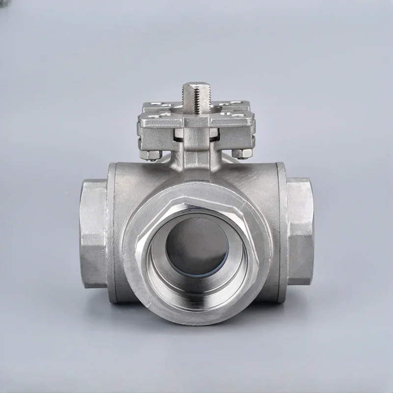 Q16-16P manual threaded shunt floor heating cleaning valve 304 stainless steel internal thread four-way high platform ball valve