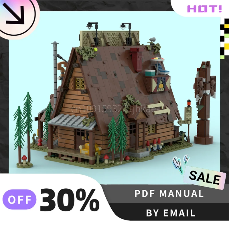 [3874 peças] conjunto de blocos de construção criativos moc mistério shack personalizado, brinquedos educativos, kit de modelo de construção, presentes de aniversário