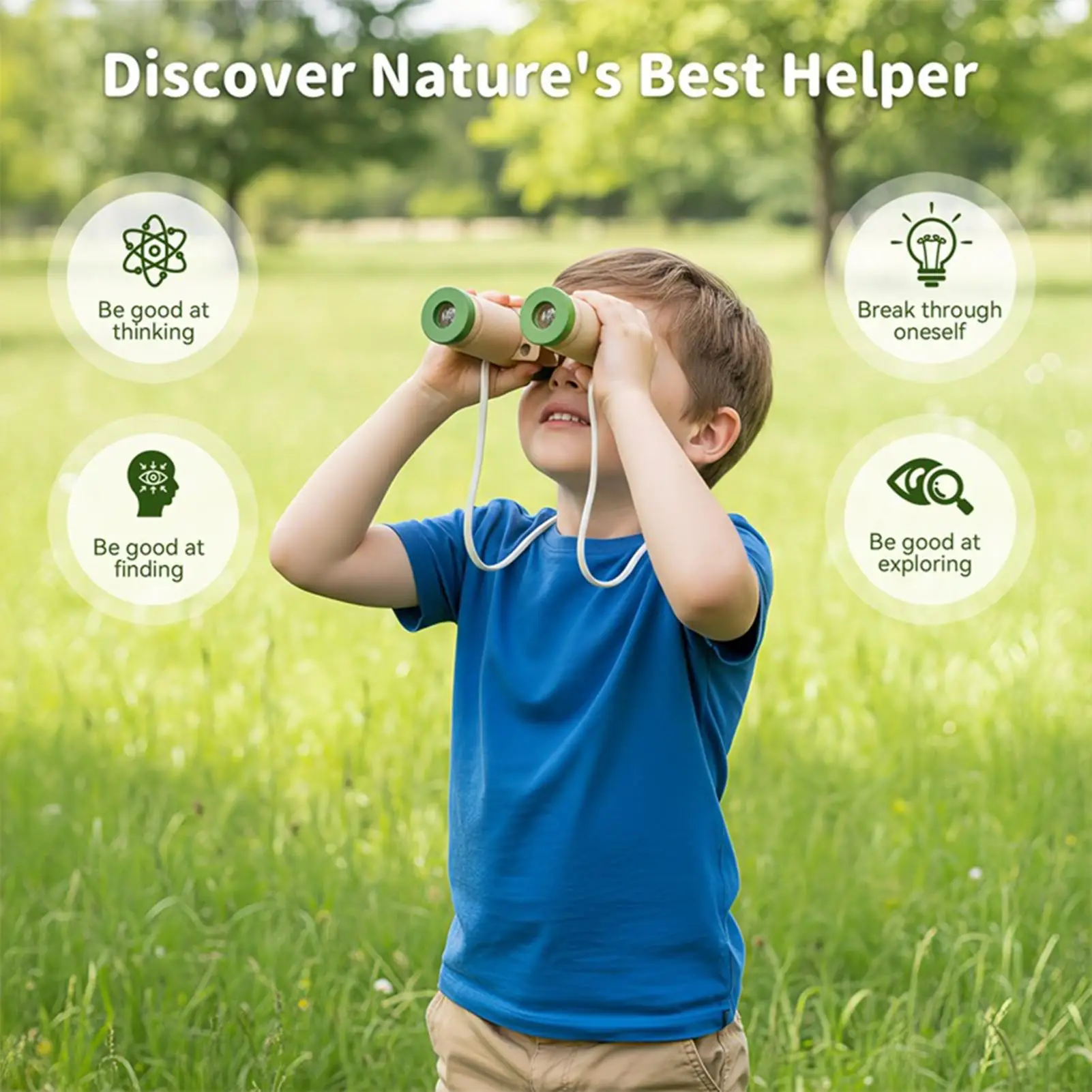 

Детский бинокль, портативный деревянный регулируемый бинокль, детские уличные игрушки для дня рождения, спорта, кемпинга, игры на открытом воздухе, пасхальные чулки