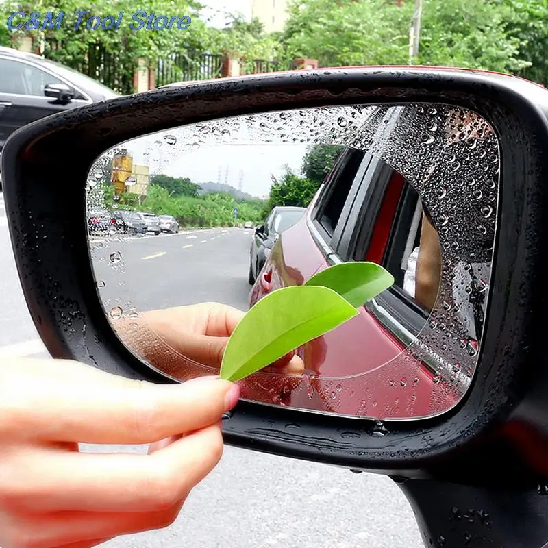 A Pair Of Car Sticker  Film Car Mirror Window Clear Film Membrane Anti-glare Waterproof Anti Fog Car Rearview Mirror Protective