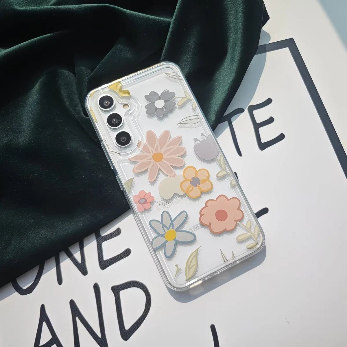 Unique Clear Flowers Soft TPU Phone Case For Samsung Galaxy A73 A72 A71 A70 A70s A56 A55 A54 A53 A52 A52s 5G 4G  Anti-Fall Cover