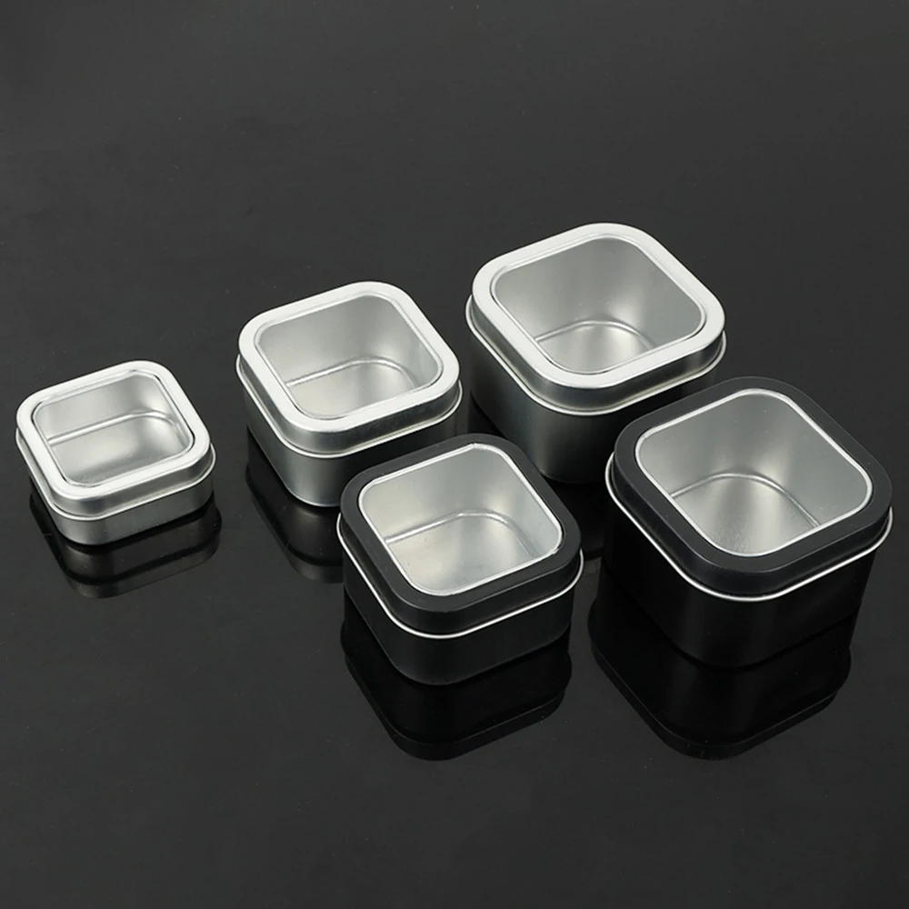 Clear Window Tin Box Metal Storage Box Case Gift Chocolate Candy Cake Boxes Tea Jar Cans Jewelry Organizer Cosmetic Tin Pot