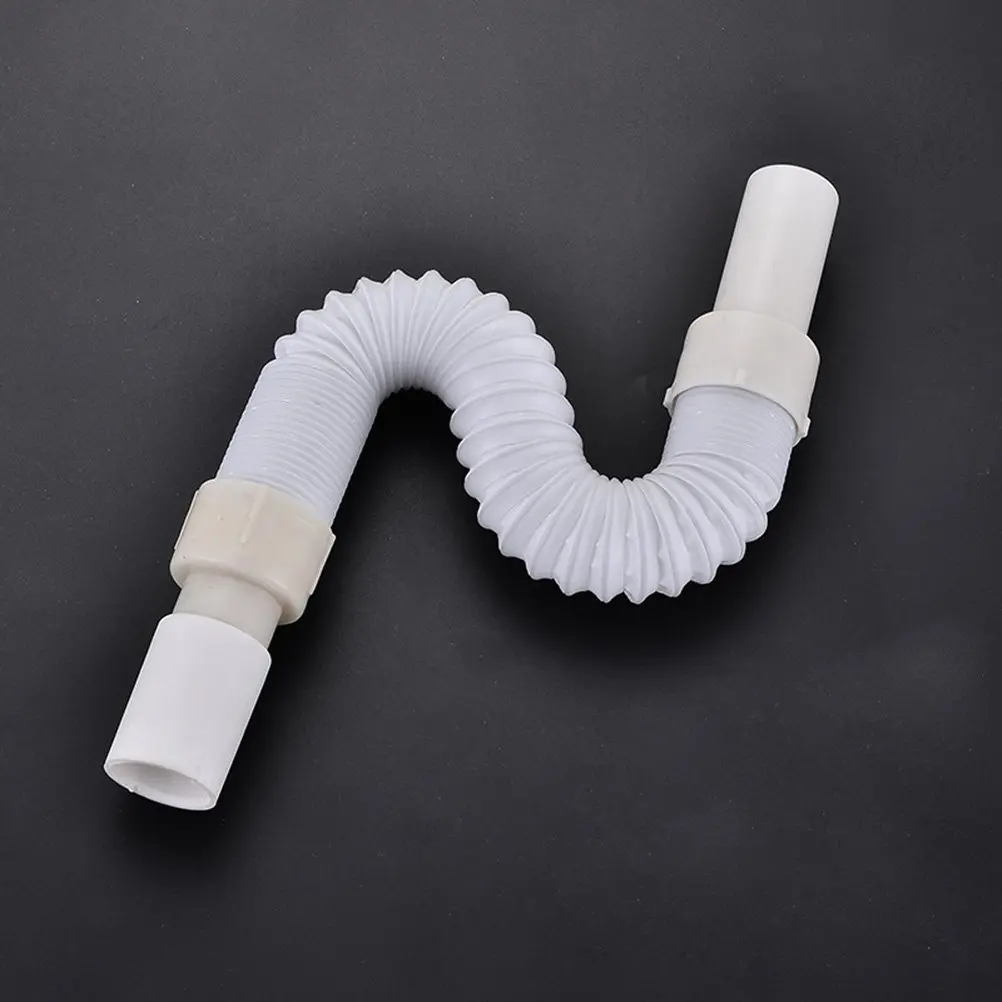 Telescopic Drain Pipe For Basin Stainless Steel Abs S Shape Tube No Smell Leak Water Drain Hose For Home Toilet Use