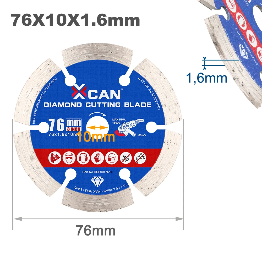 HAMPTON 1 Stück 76mm Mini-Sägeblatt Diamantscheibe zum Schneiden von Beton, Holz, Metall, Fliesen, Granit, 3 Zoll Glasscheibe, Marmorscheibe – Detail 4
