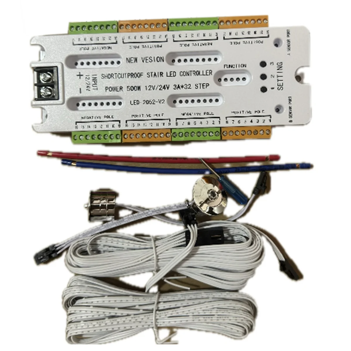 ABZV-Stair LED Motion Sensor Light DC12V/24V Ladder Night Light 32 kanały Zapobieganie zwarciom Kontroler