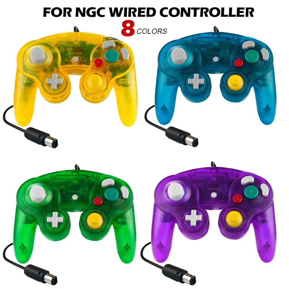 Controlador NGC Transparente, Mando de Juego con Cable Clásico, Joystick Retro para GameCube, Controles NGC con Cable, Sistema de Juego Remoto