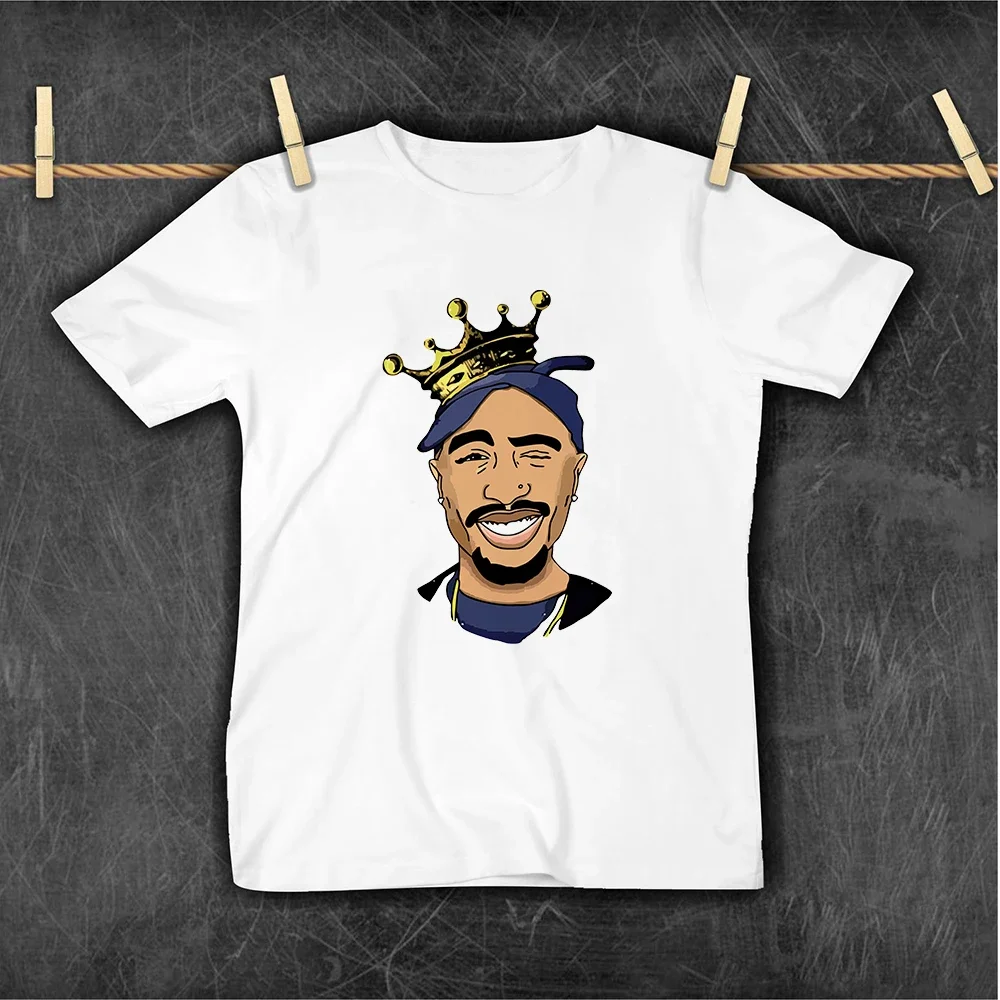 Camiseta de manga curta infantil, tops de hip hop, engraçado Harajuku Tupac 2pac, streetwear rock, roupas infantis para meninos, 2022