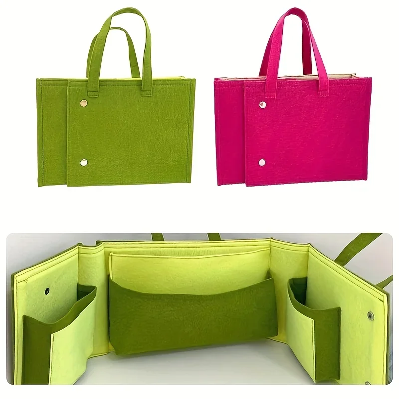 Women's Foldable Backpack Laptop Bag, Polyester Fiber Storage Bag with Multiple Compartments, Travel Briefcase Handbag