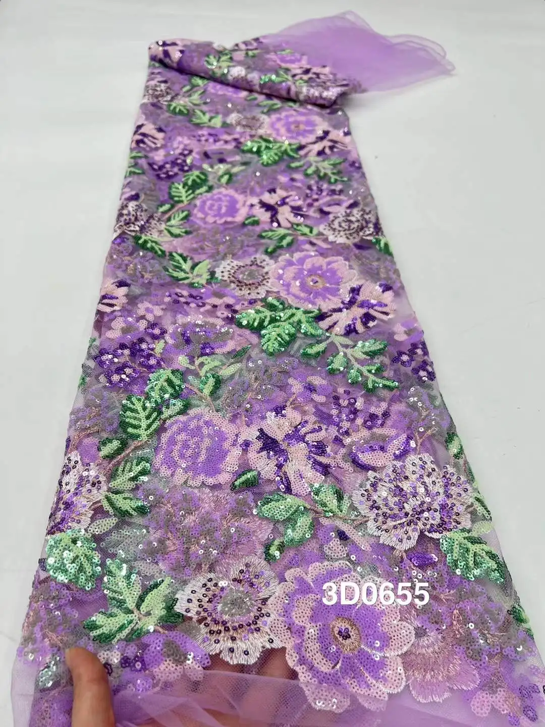 New Hot Sale New Tulle Lace Fabric With Beads Sequins 2025 African Nigerian French for High End Wedding Party Bride Sewing Dress