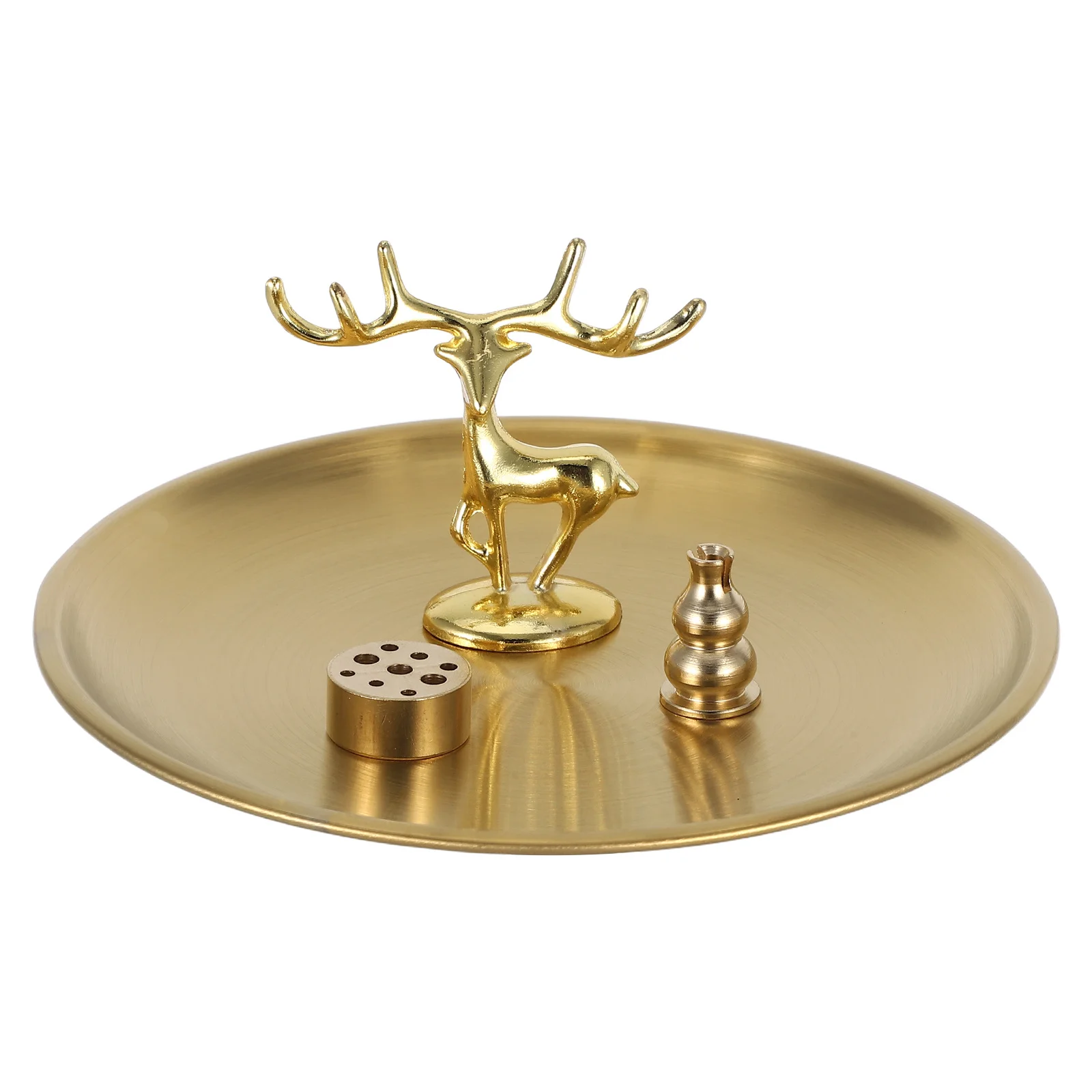 

1 set 1 Set Brass Incense Burner Holder Gourd Shaped Metal Ash Catcher For Sticks Cones Coils Meditation Home Decor Versatile