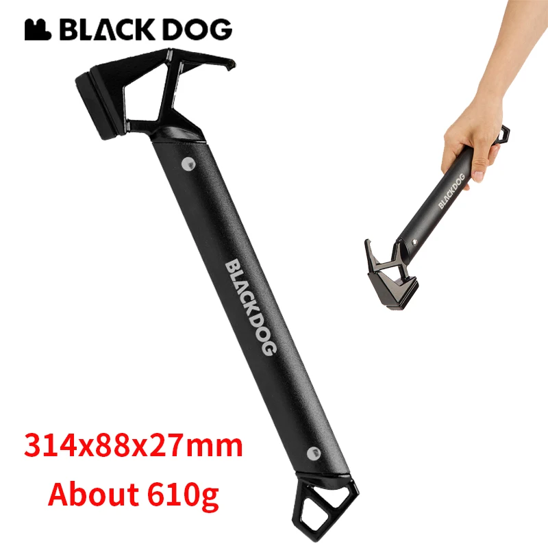 

Naturehike BLACKDOG Hammer Outdoor Tent Peg Stake Mallet with Stake Puller Ground Nail Multi-functional Camping Survival Tool