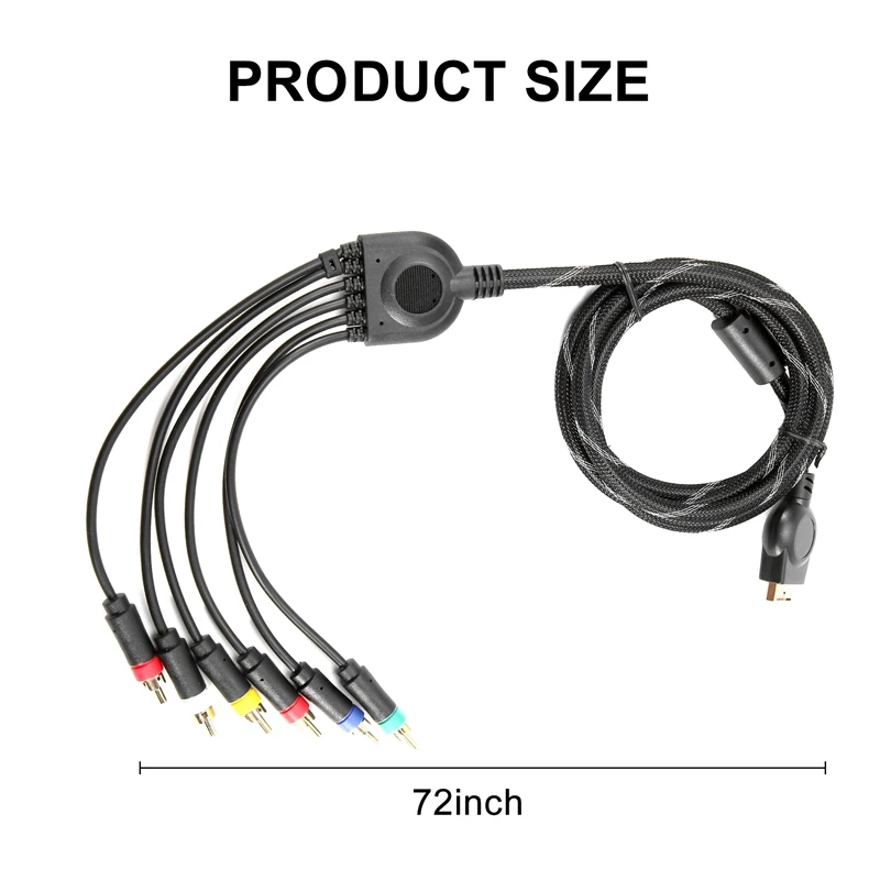 AEE7-Suitable For PS2/PS3 Component Cable 1.8M Suitable For PS 2/3 High Resolution Game Cable Accessories