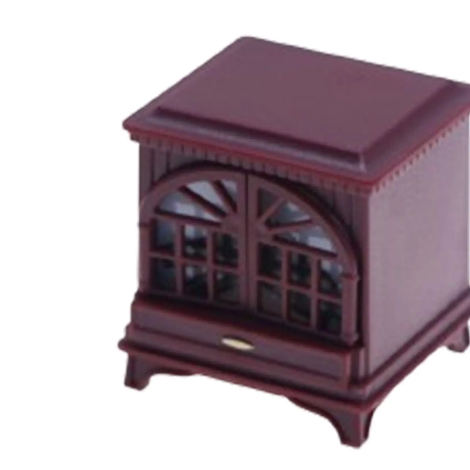 

Vintage Mini Fireplace for Dollhouse 112 Scale LED Light Furniture Decor for Doll House Living Room Mini Scene
