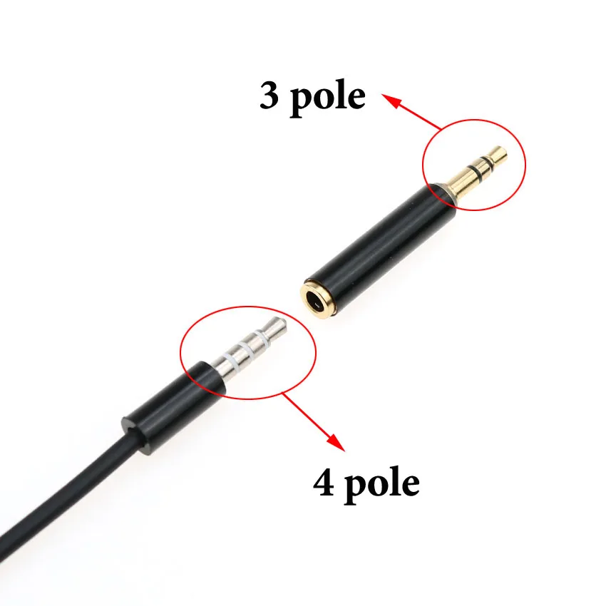 10-100pcs 3.5 mm 3 Pole Male To 4 Pole Female 3 Ring Audio Jack Converter Connector 3.5mm Stereo Headphone Audio Adapter Plug