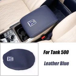 For GWM Tank 500 Great Wall 2022-2023 Flocking/Leather Auto Center Armrest Cover Car Central Control Armrest Box Surface Cover