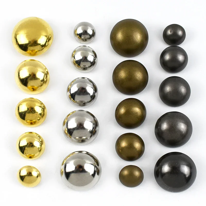 50Pcs Metal Buttons Antique Silver Copper Mushroom Button 15-25mm for Jacket Suit Shirt Coat Decoration Buckle Sewing Accessory