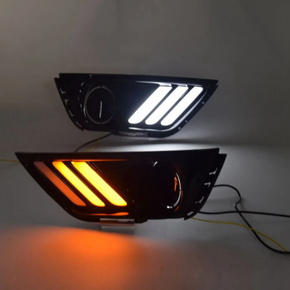 LED DRL Daytime Running Light LED Daylight Amber & White Fog Light for Compass 2017-2019