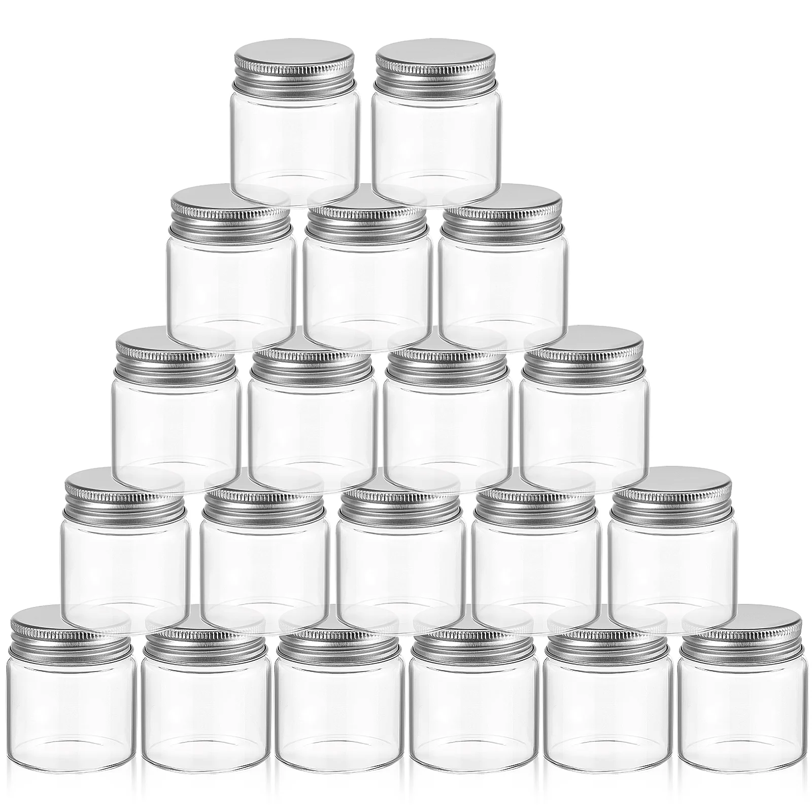 20 Pcs Mini Glass Jars with Sealing Lids 47*50 50ml Small Containers Tiny Grain Storage Bottle Jugs