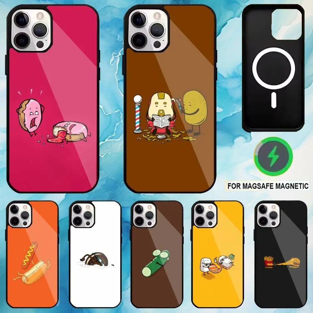 

Funny Food Fancy Phone Case For iPhone17,16,15,14,13,12,11 Plus,Pro Max Magnetic For Magsafe Wireless Charging
