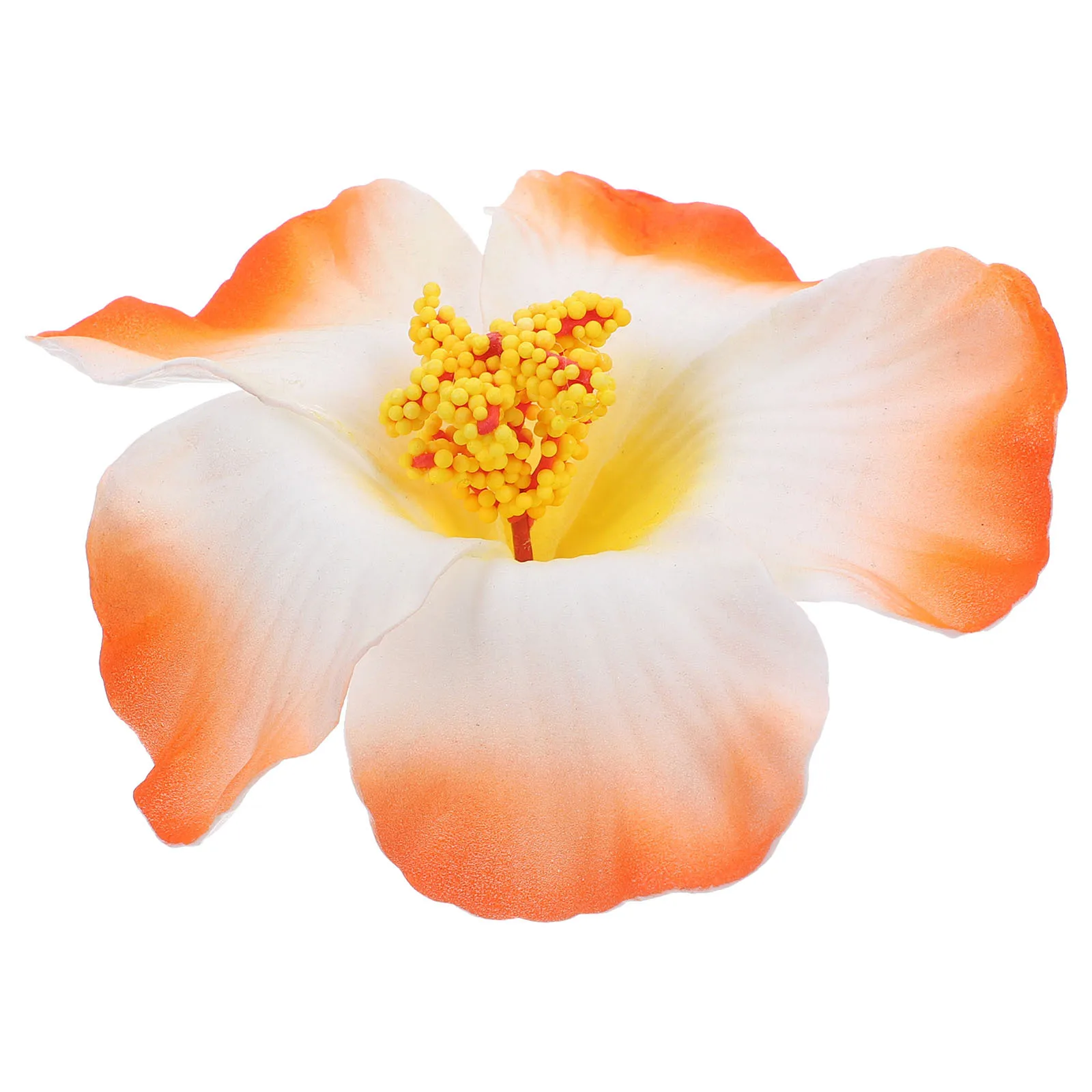 

Hibiscus Flowers Hawaiian Artificial Decorative Party Favors Orange Premium Material Smooth Surface Fade Resistant DIY Hair