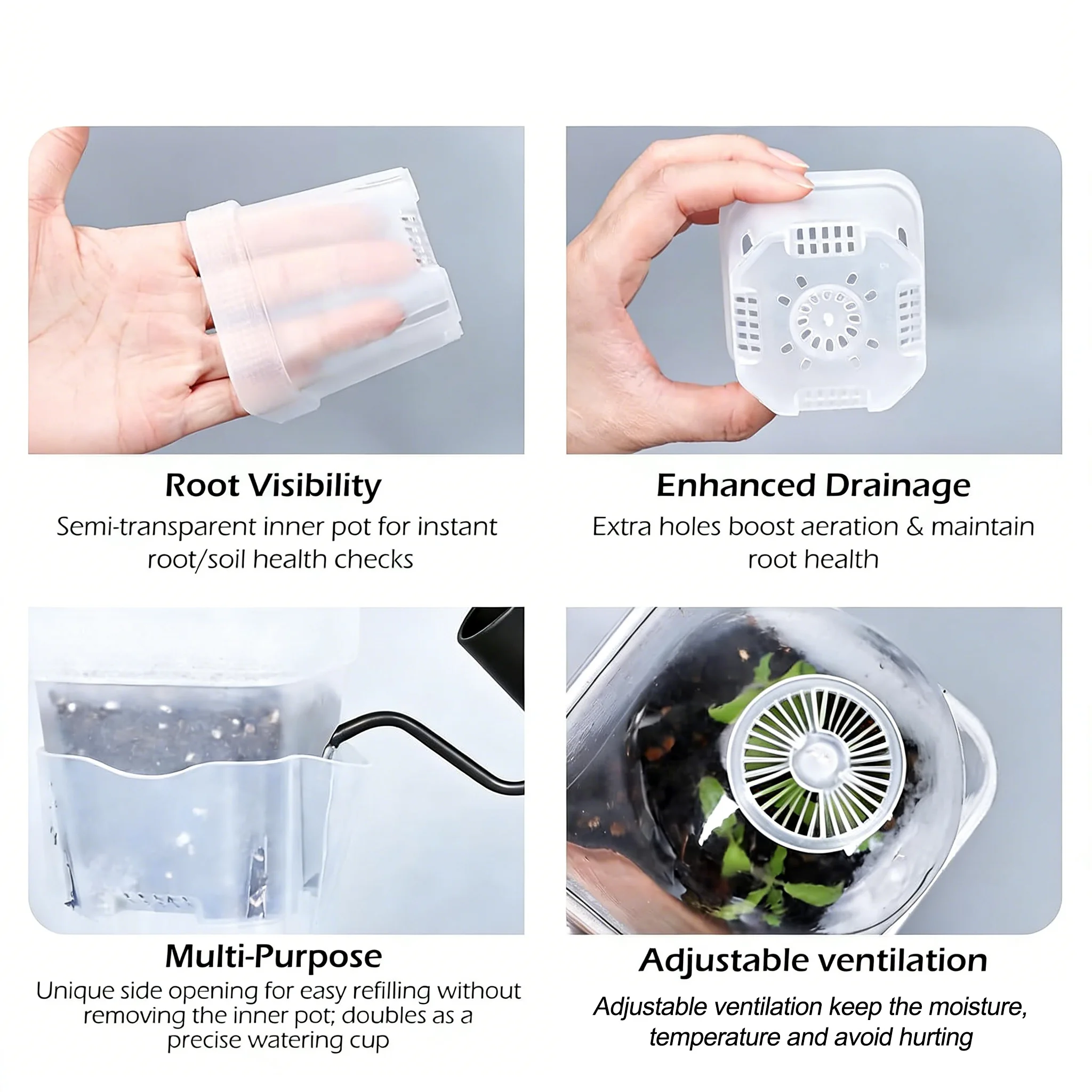 

Cultivation Square Boxes with Humidity Dome and Measurable Water Chamber for Cuttings Germination and Early Growth