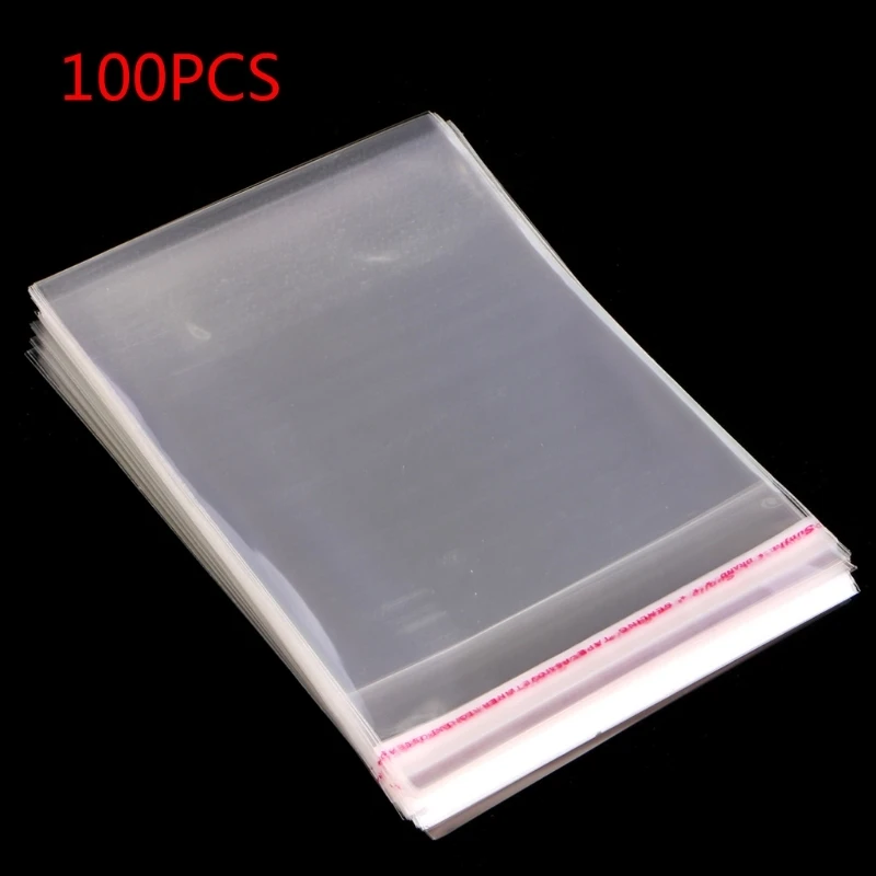 100x Clear Resealable Cellophane Bags Self Adhesive Sealing P Plastic Bags Great for Soap Gift Wrapping Present