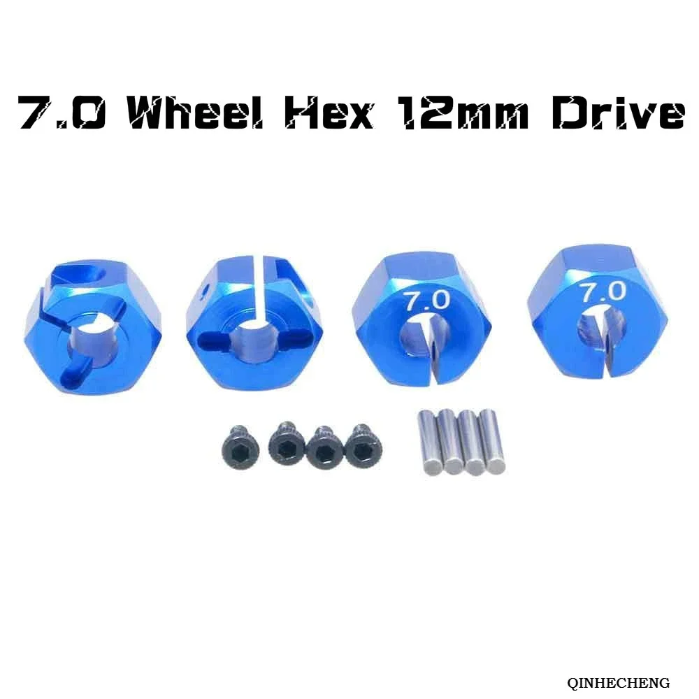 

RC Aluminum 7.0 Wheel Hex 12mm Drive With Pins&Screws 4P For HSP HPI Tamiya Car