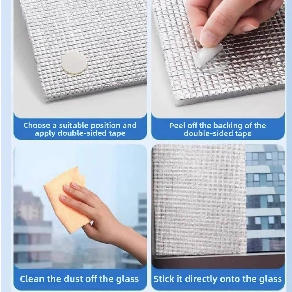 Self-adhesive Roof Insulation Film Heat Insulation Anti UV Aluminum Foil Window Glass Film Light Blocking Aluminum Foil