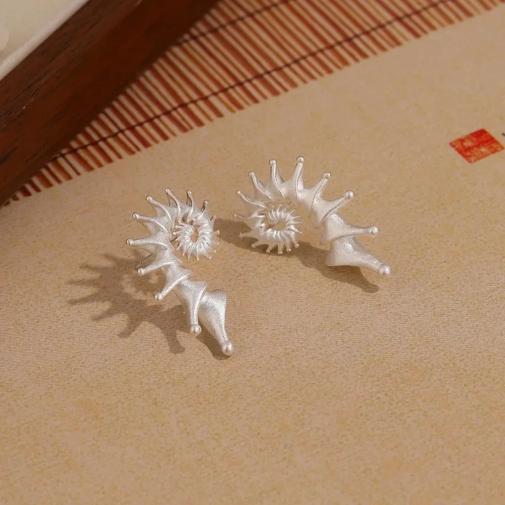 새로운 고딕 스테레오 조가비 성격 고대 실버 스터드 귀걸이 남성 여성 Hallowmas 펑... - 5