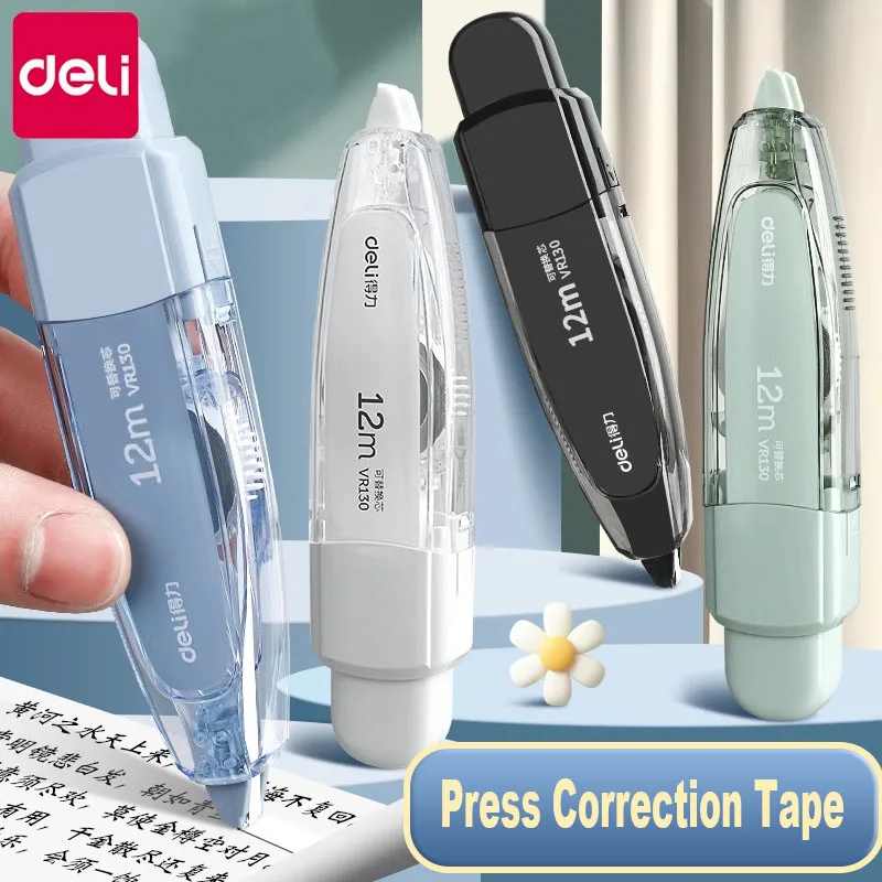 Briefpapier Correctie Tape Set Met Grote Capaciteit Vervangbare Kern Navulling Voor Student Kantoor Draagbare Correctie Tape 5 Mm * 60 M