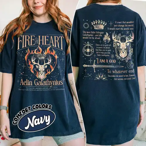 Imagen 2 del producto Fireheart TOG Fan Merch camisa cómoda Aelin Galathynius Fireheart Camiseta Unisex Camisa de algodón Ropa de fantasía Y2K Top Streetwear