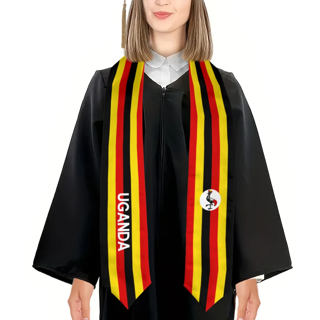 More design Graduation shawl Uganda Flag & United States Flag Stole Sash Honor Study Aboard International Students