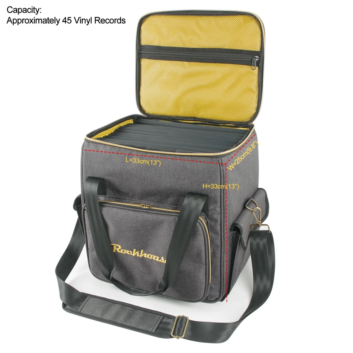 

NEW Rockhouse Vinyl Records Carrying Bag for 12inch Vinyl Records LP Vinyl Record Storage Bag Holds Up to 45 Vinyl Albums