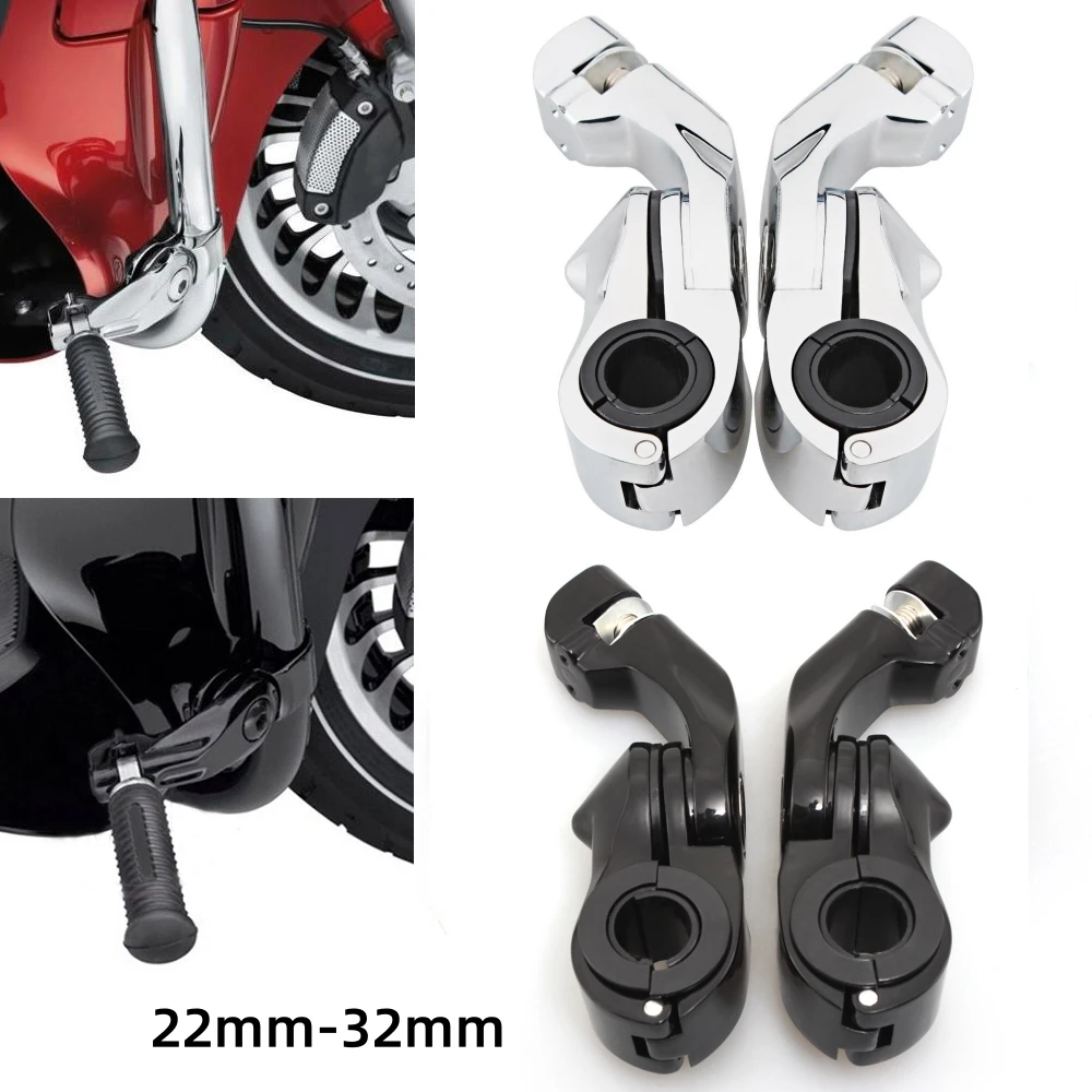 Motorcycle 32mm 1.25'' Highway Footpeg Clamp Engine Guards Foot Pegs Mount For Harley  Sportster XL883 1200 Dyna Softail Touring