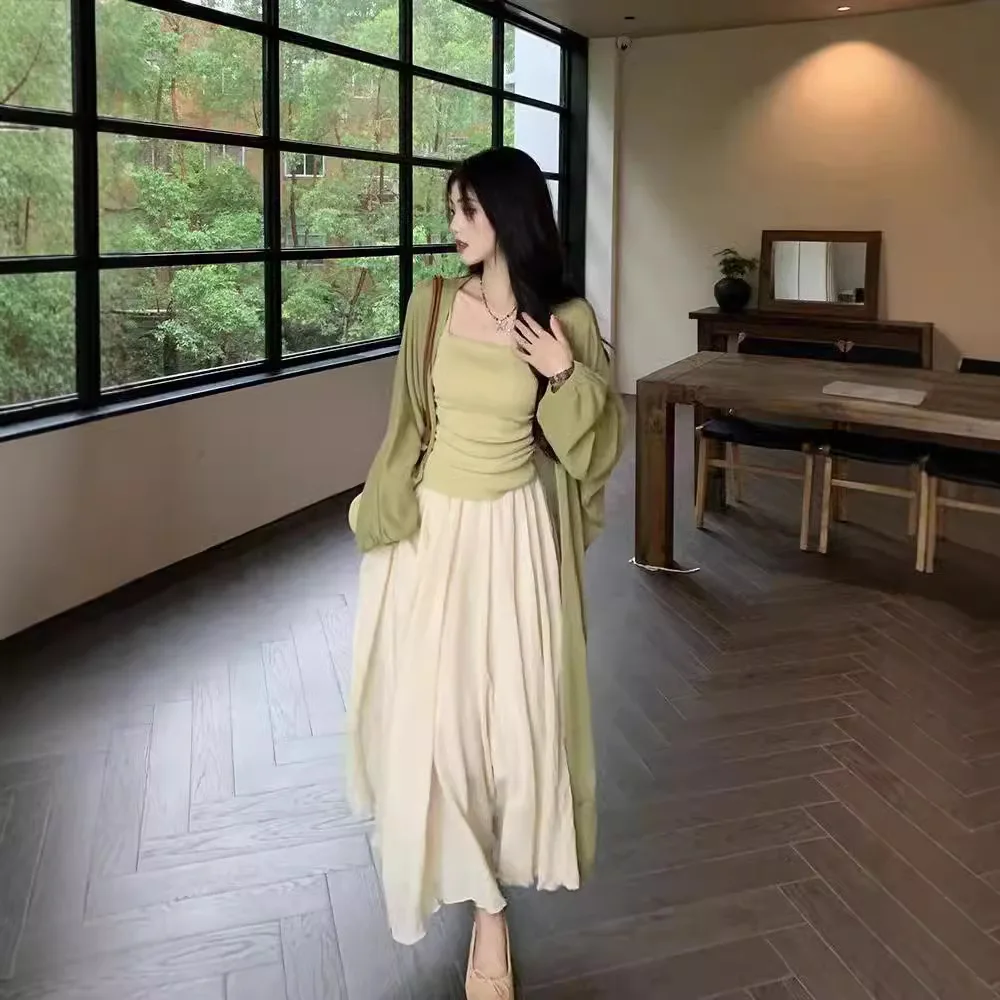 

Green Dress Women's New Trendy Suit Dress Casual Versatile