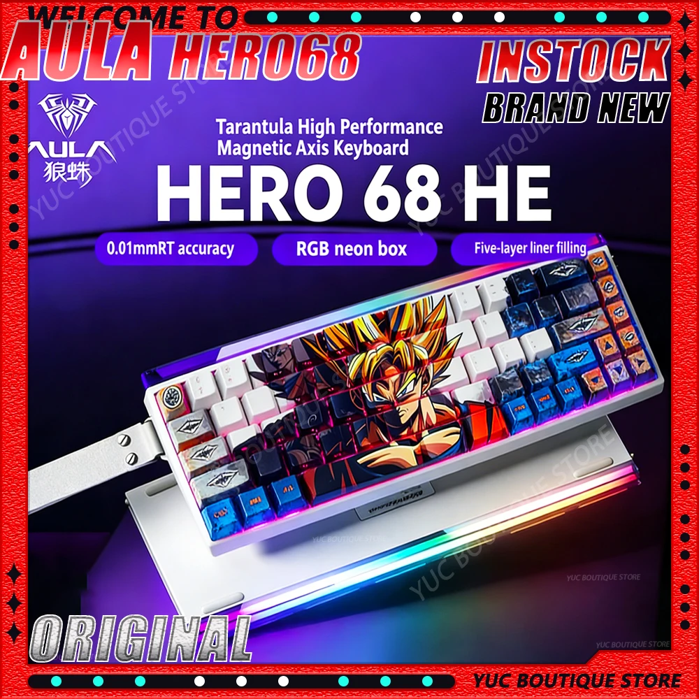 

New AULA HERO 68HE DIY Keyboard Castorice Keyboard Magnetic Switch Customized Gaming Mechanical Gaming Custom Wired Keyboard