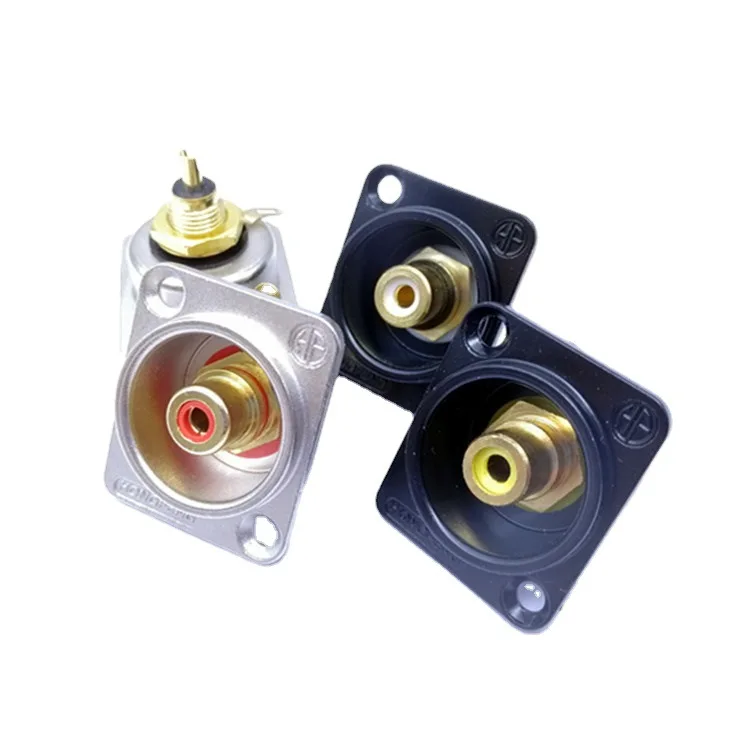 

5PCS D-type module RCA socket panel female socket welding three lotus female seat AV video high-end multimedia module Active Com