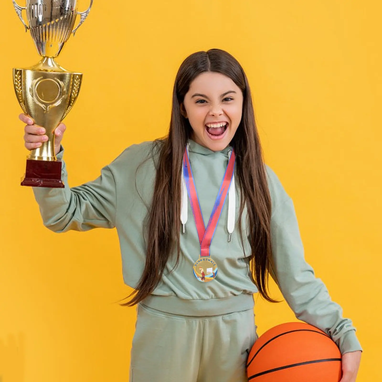 Basketball Medal Gold Metal Sturdy Award for Kids Sports Competitions Tournaments Prizes Party Favors Basketball Awards