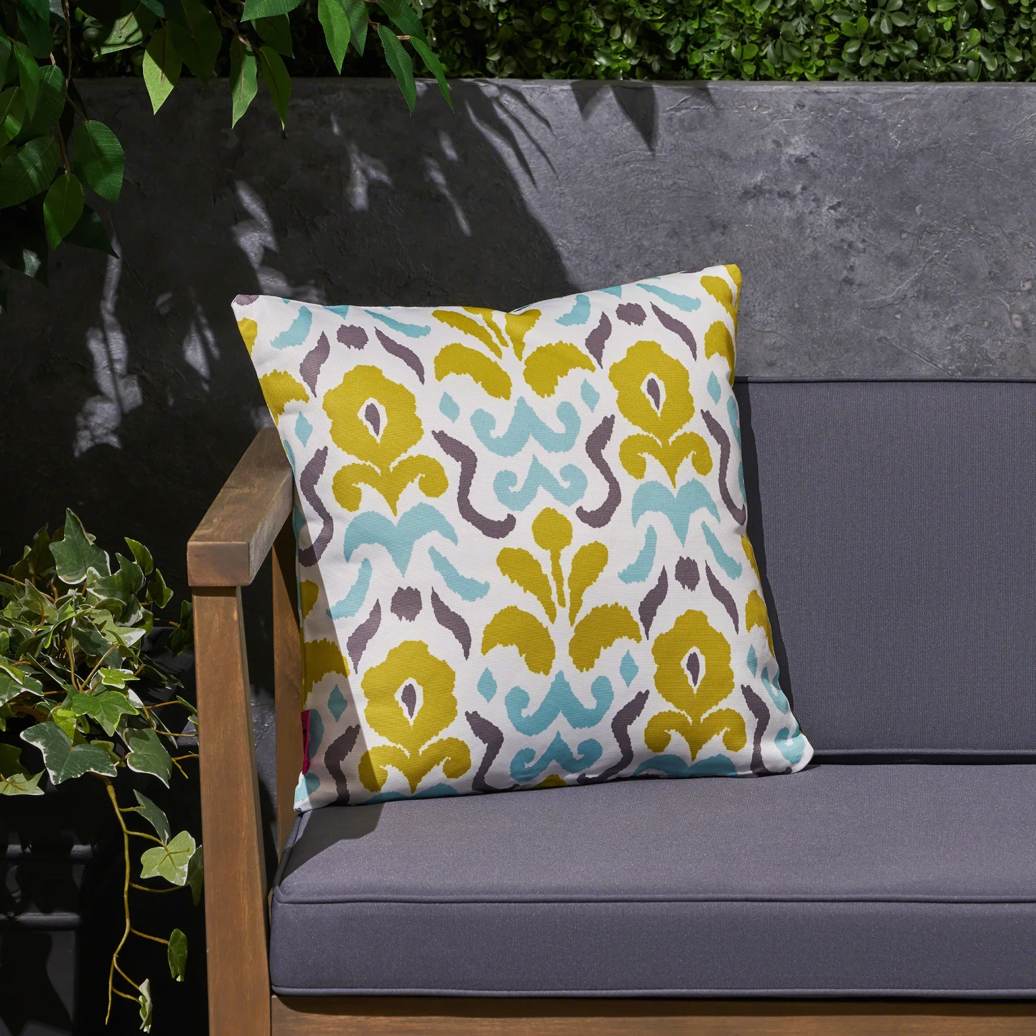 YELLOW FLOWER OUTDOOR SQUARE PILLOW