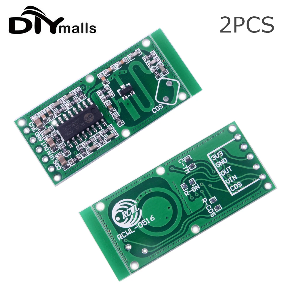 2PCS RCWL-0516 Microwave Doppler Radar Sensor Switch Module Human Induction Board Intelligent sensor Detector for Arduino