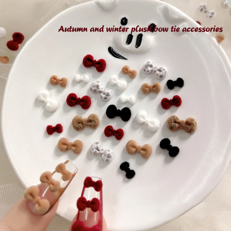 Simpatico fiocco floccato Decorazioni per nail art Fascino per unghie stereoscopico Nail art Appassionati di unghie fai da te e tecniche di unghie