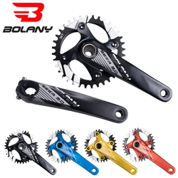 BOLANY Mountain Bike Crankset 170MM 104BCD Crankset Hollow Crank Aluminum Alloy MTB Bicycle Crank Chainring Bicycle Accessories