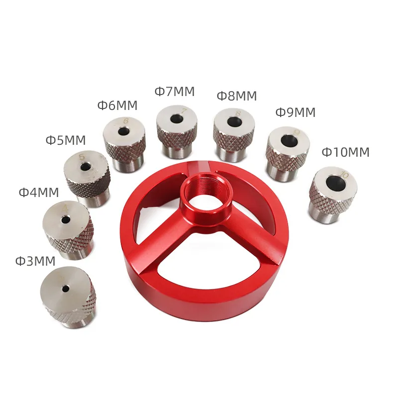 Guida per trapano a 90 gradi in lega di alluminio 3/4/5/6/7/8/9/10mm punta per trapano localizzatore di perforatrici maschera apriscatole incernierato strumenti per la lavorazione del legno