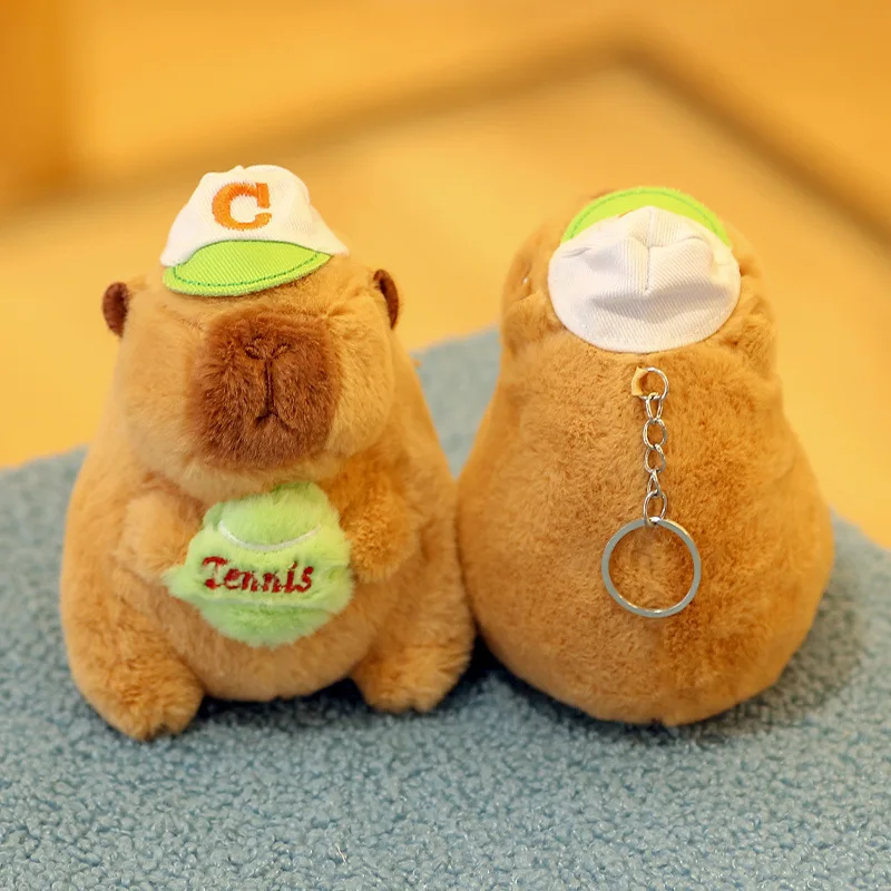 

Cartoon Capybara Pendant Plush Doll Keychain Cute Sport Capybara Car Keys Keyring Creative Kawaii Stuffed Keyring Wholesale Gift