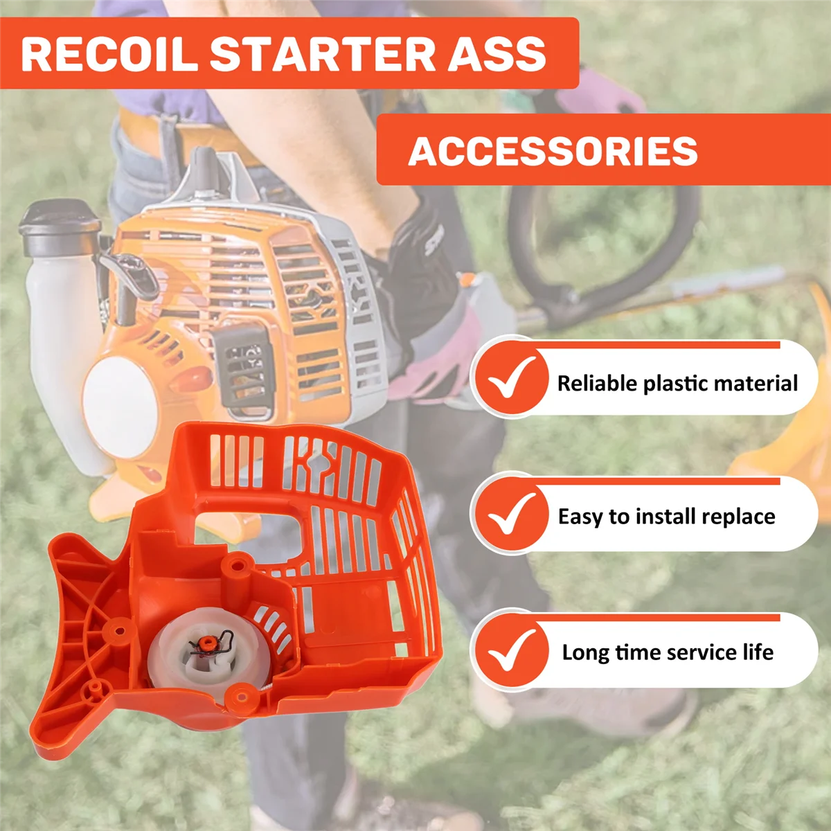 A03V بادئ حركة ارتدادي آسى ل Stihl FC55 FS38 FS45 FS46 FS55 FC55 HL45 KM55 قادين سحب الترجيع بداية 4140 190 4009