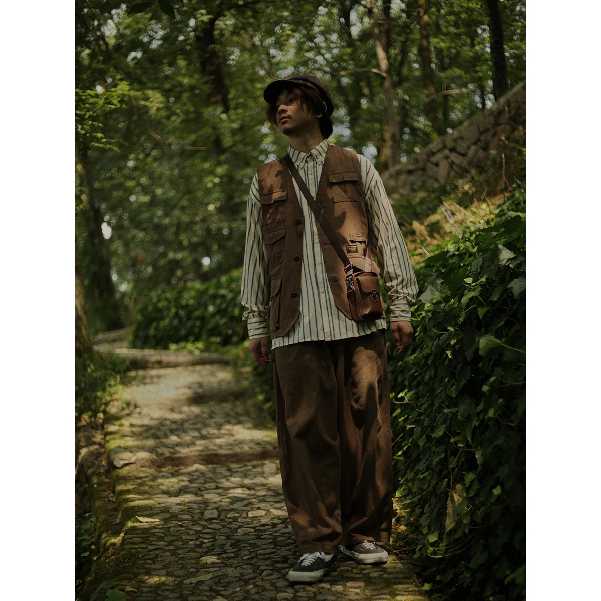 

Youth Multi-ket Vest Men's Casual Workwear Vintage Japanese Sle Spring Autumn Layering Trendy Brand oulder Pad